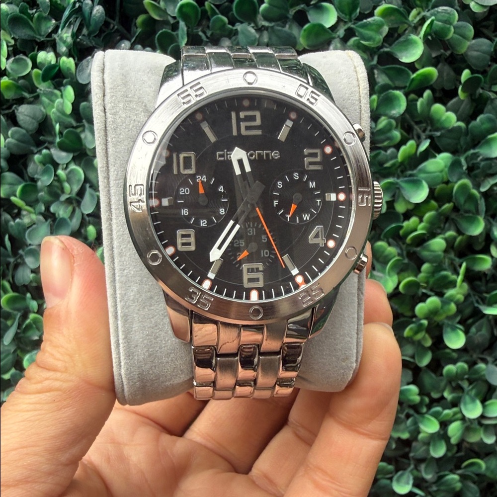 ClicTime Silver and Black Watch